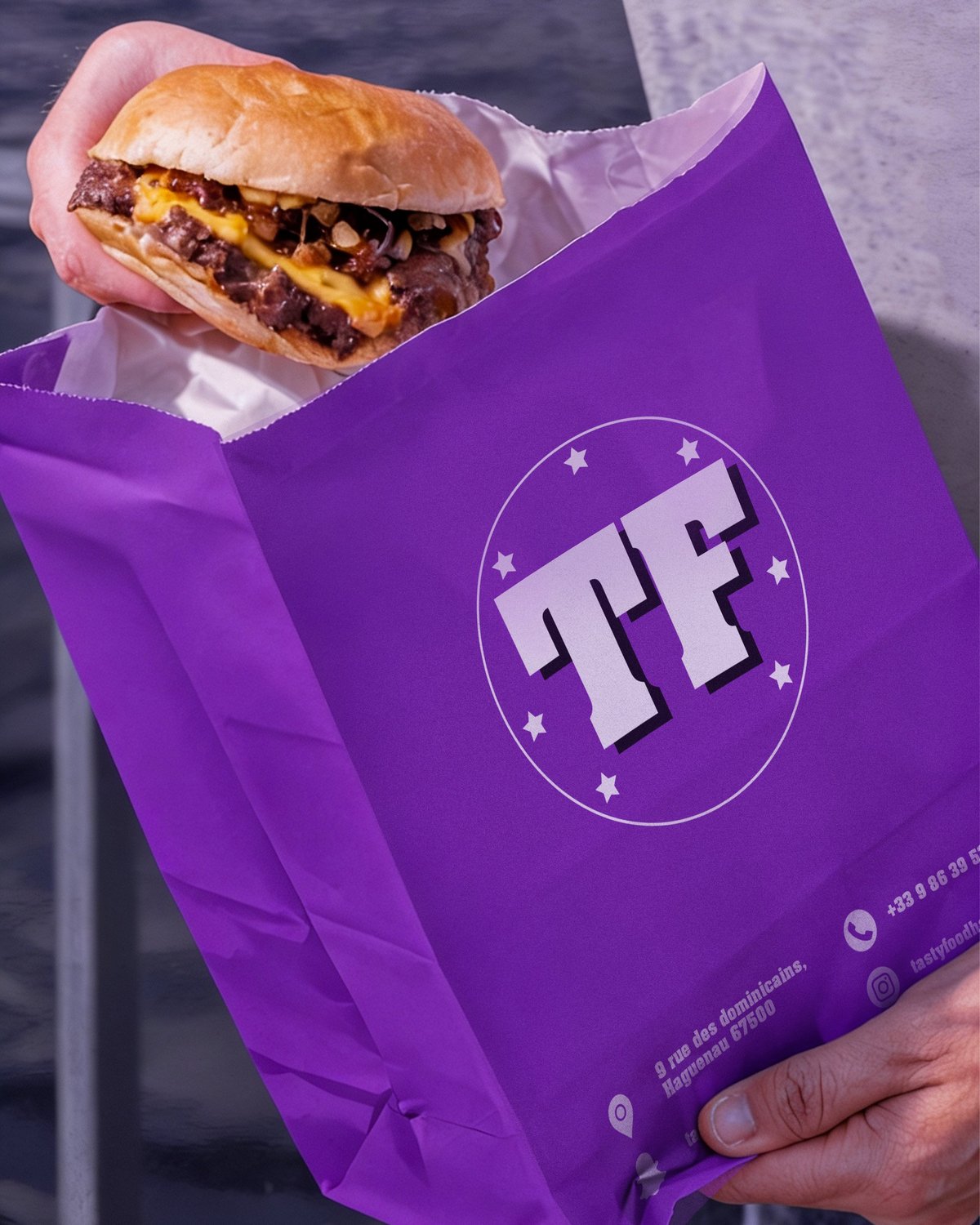 Sacs à emporter La Marinade Grill Pizzeria, imprimés par Publifood